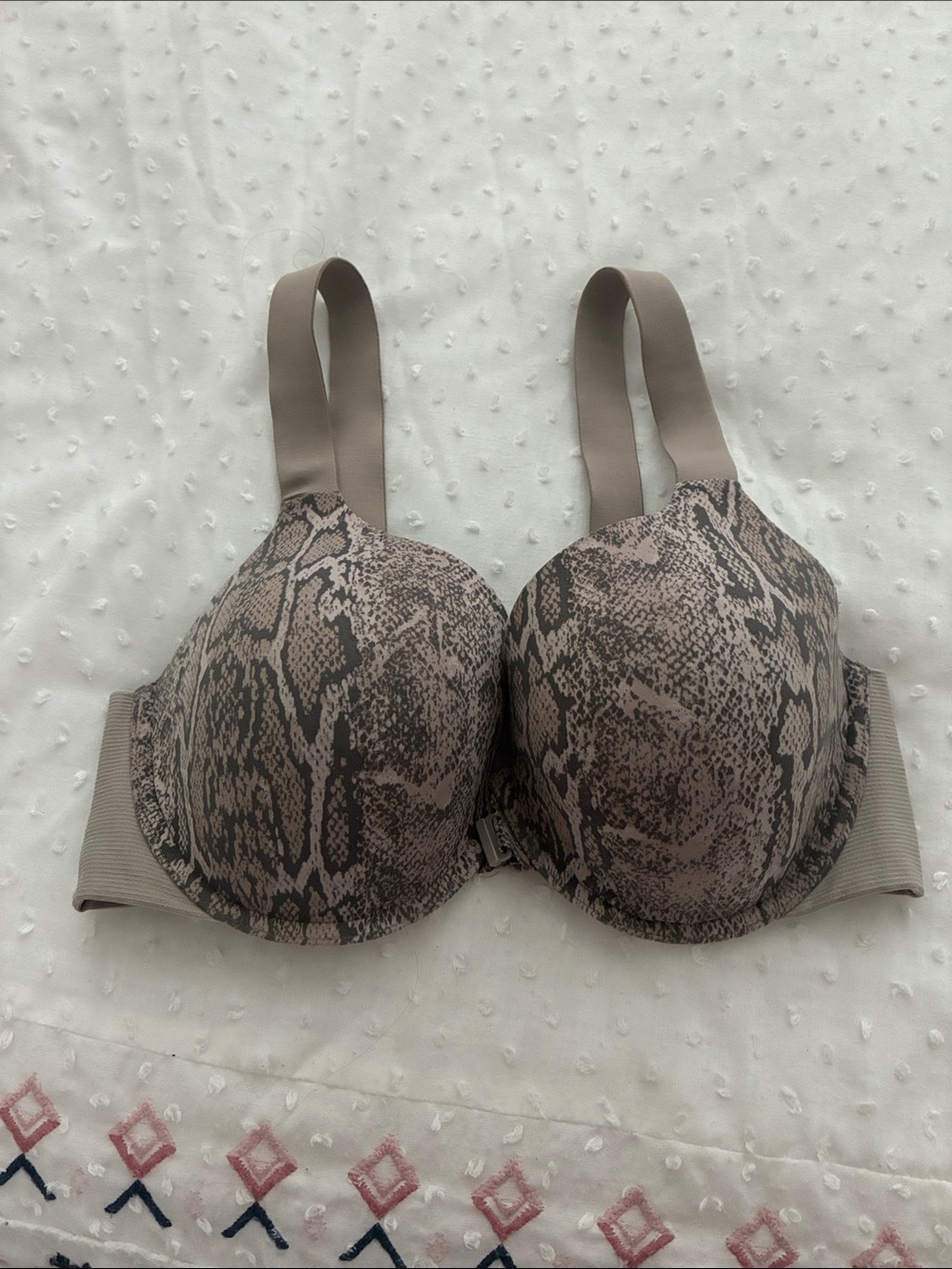 SPANX Taupe Snake-Print T-Shirt Bra